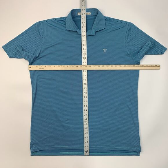 Holderness Bourne Polo Shirt Mens XL Extra Large Blue Tailored Fit Striped Golf - Picture 5 of 11